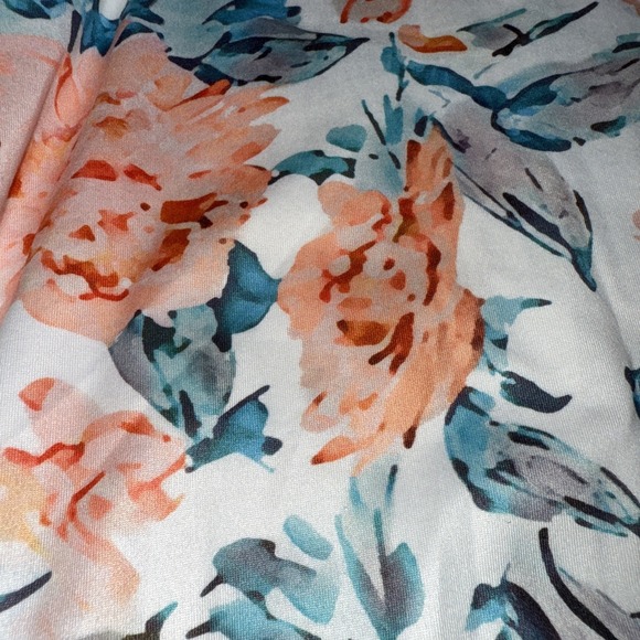 Jumpsuit Teal Orange Floral Adjustable Spaghetti Strap Wide Leg Flowy Size Med - Picture 4 of 11